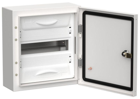 Корпус металлический ЩРн-12 (1х12) 335х310х140 IP54 бел. (одна дверь) TITAN 5  TI5-50-N-012-54
