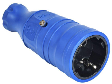 Розетка переносная OMEGA РБп14-1-0м IP20 син.  OM-KR20-16-20-P1-00-K07