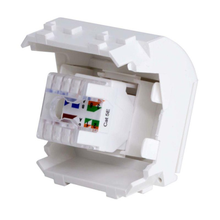 Розетка компьютерная 1-м СП 2мод. Brava RJ45 кат.5E бел.  76655B