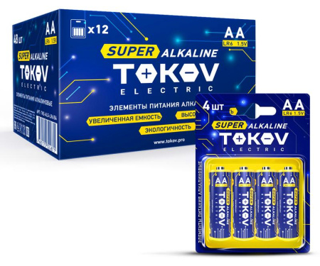 Элемент питания алкалиновый AA/LR6 (блист.4шт)  TKE-ALS-LR6/B4