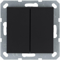 Кнопка 2-кл. с переключающим контактом 10А IP20 механизм черн. матовый soft touch  G3020PB