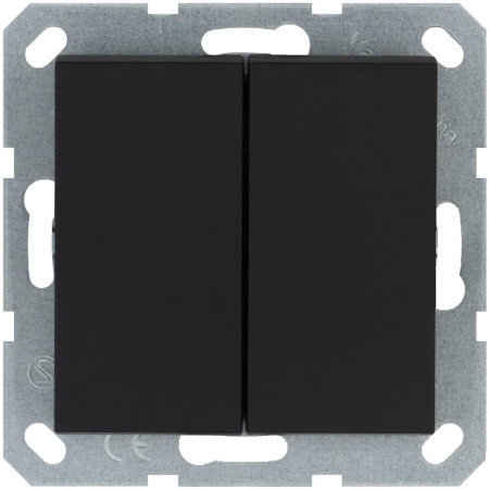 Кнопка 2-кл. с переключающим контактом 10А IP20 механизм черн. матовый soft touch  G3020PB