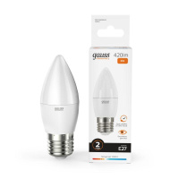 Лампа светодиодная Elementary 6Вт свеча 3000К тепл. бел. E27 420лм  33216 Лампа светодиодная Elementary 6Вт свеча 3000К тепл. бел. E27 420лм  33216