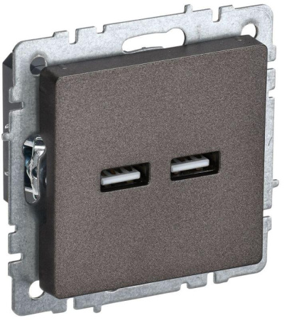 Розетка BRITE USB A+A 3.1А РЮ10-1-БрТБ механизм бронза  BR-U21-D31-K45