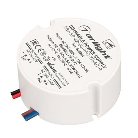 Блок питания ARJ-SP-42500-PFC-TRIAC-R (21Вт 30-42В 500мА) (IP44 пластик)  040964