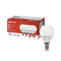 Лампа светодиодная LED-ШАР-VC 4PACK 11Вт 230В E14 4000К 1050лм (уп.4шт)  4690612047874