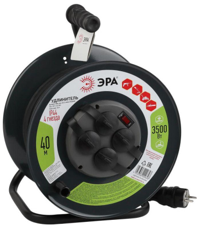 Удлинитель на метал. катушке 4х40м с заземл. 16А IP44 RMx-4es-3х1.5-40m-IP44(KG) КГ 3х1.5  Б0046848