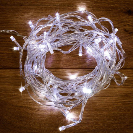 Гирлянда светодиодная "Твинкл Лайт" 4м 25LED бел. 4.8Вт IP20 провод ПВХ прозр.  303-165