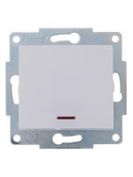 Выключатель 1-кл. 1п СП Karina 10А IP20 с подсветкой механизм бел.  707-0288-111