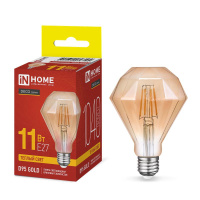 Лампа светодиодная филаментная LED-D95-deco gold бриллиант золотистая 11Вт 230В E27 3000К 1040лм  4690612056104
