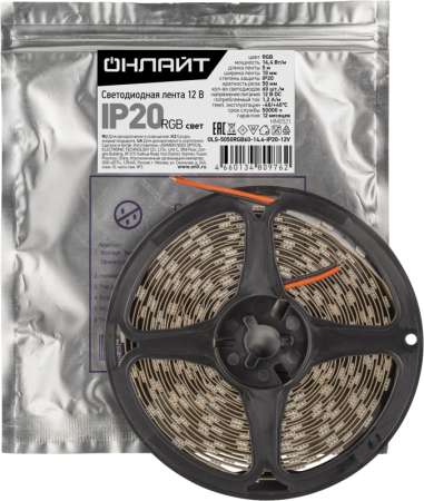 Лента светодиодная 80 976 OLS-5050RGB60-14.4-IP20-12V (уп.5м)  80976