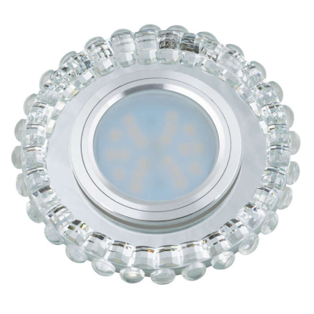 Светильник декоративный Luciole DLS-L133 GU5.3 CHROME/CLEAR GU5.3 встраив. доп. светодиод. подсветка 3Вт без лампы основание метал. хром отделка стекло бел.  UL-00002719