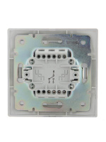 Переключатель проходной 1-кл. СП Mira 10А IP20 со вставкой сер. метал.  701-1010-105