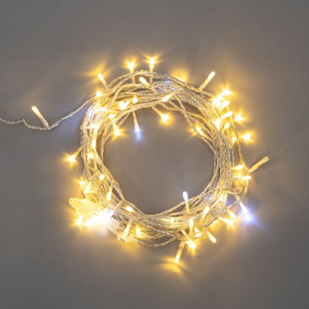 Гирлянда светодиодная "Нить" 20м 150LED тепл. бел. 3.4Вт 230В IP44 эффект мерцания провод прозр.  305-566