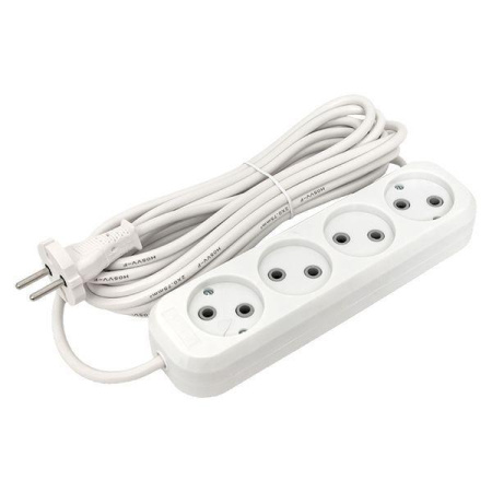 Удлинитель 4х5м без заземл. 10А IP20 Эксперт 2.2кВт ПВС 2х0.75 PROxima  UBA10-275-4-05