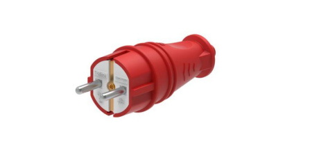 Вилка прямая MultiSet 2К+З 16А 250В IP44 каучук красн. SE MST4401RD