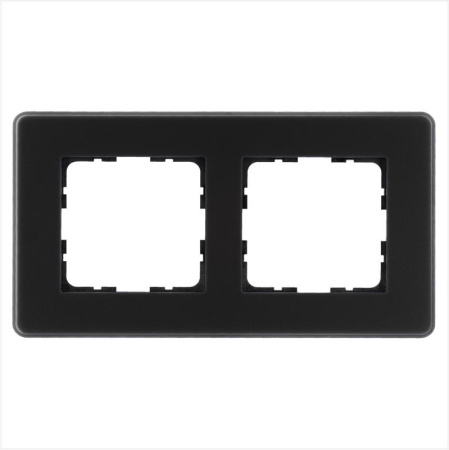 Рамка закругленная 2-м G-Glass стекло матовый черн.  G1002GB-RM