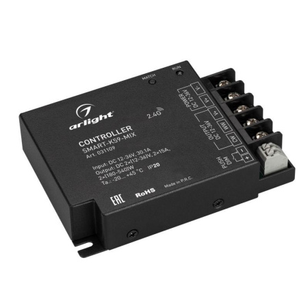 Контроллер SMART-K59-MIX (12-36В 2х15А 2.4G) (IP20 металл)  031109