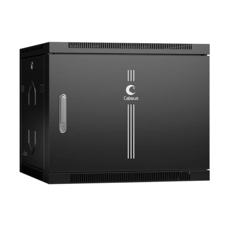 Шкаф телекоммуникационный настенный SH-05F-9U60/45m-BK 19дюйм 9U 600х450х501мм дверь метал. черн. (RAL 9004)  8601c