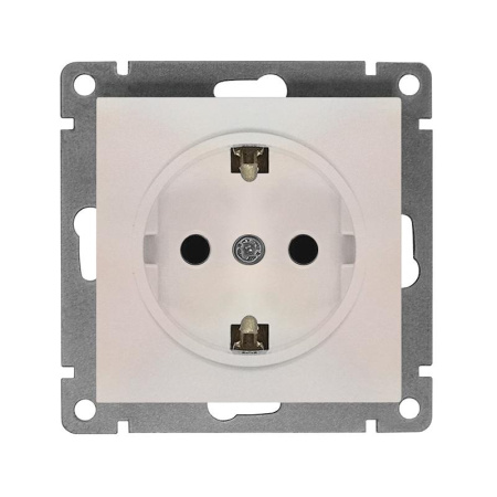 Розетка 1-м СП Афина 16А IP20 с заземл. механизм жемчуж.  A0028-OBr