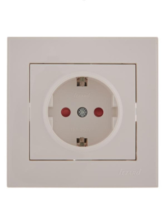 Розетка 1-м СП Rain 16А IP20 защ. шторки керамика бел.  703-0202-124