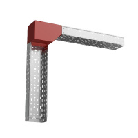 Угол для лотка вертикальный внешний правый с разворотом трассы на 90град. 500х80 сталь 1мм "ПЛЮС" VLPDplus90-80-500-R HD КМ PL3777