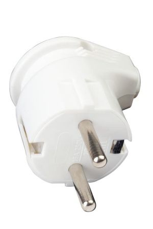 Вилка ABS-пластик угловая с/з 16А 250В IP20 бел.  30469 2