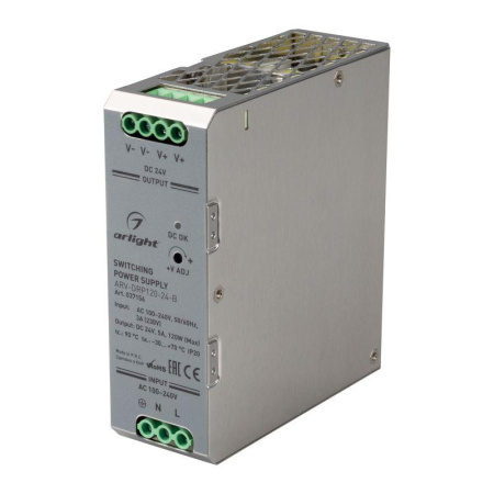 Блок питания ARV-DRP120-24-B (24В 5А 120Вт) IP20 металл  037156