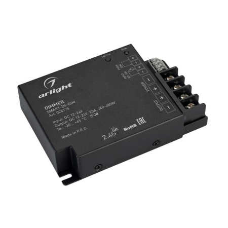 Диммер SMART-D6-DIM 12-24В 1х20А 2.4G IP20 метал.  028175