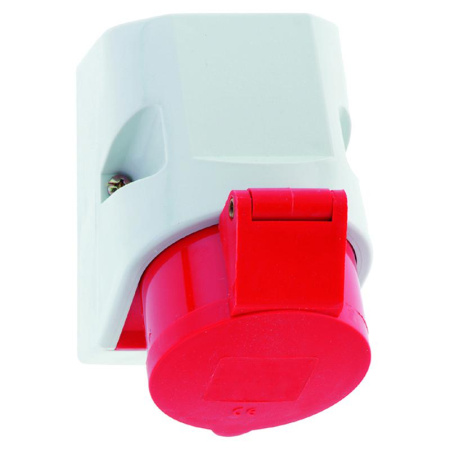 Розетка настенная 16А 4п 3P+PE 6ч 400В IP44 180град. 100х75 Quick-Connect  11907
