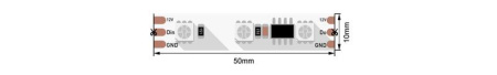 Лента светодиодная SPI WS2811 стандарт 5050 60 LED/м 144 Вт/м 12В IP20 RGB (уп.5м)  00-00007115