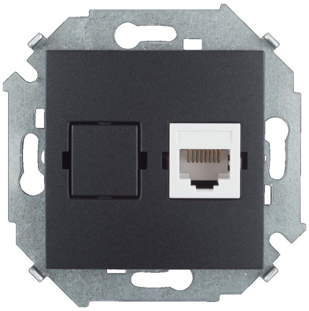 Розетка компьютерная  15 RJ45 кат.5E UTP Systimax механизм графит  1591598-038