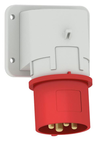 Вилка настенная 32А 4п 3P+PE 6ч 400В IP44 75х90мм  2663