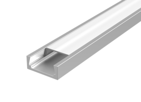 Профиль алюминиевый для LED ленты 24х11мм (макс. шир. ленты 10мм) накладной с рассеив. (дл.2м) опал  V4-R0-70.0001.KIT-0201