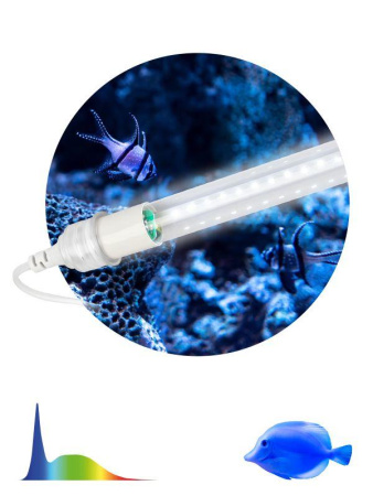 Светильник светодиодный FITO-10W-Ra90-Т8-AQUA 10Вт для аквариума (патроны в комплекте; IP20 лампа/IP65 патроны) полный спектр  Б0057417
