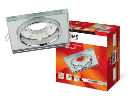 Светильник точечный GX53R-glass SMR GX53 IP20 230В квадрат встраив. зеркальн.  4690612014128