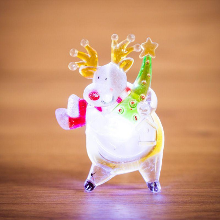 Фигура светодиодная "Олень" 1LED RGB 0.1Вт IP20 на присоске элементы питания 3хLR41 (в компл.)  501-024