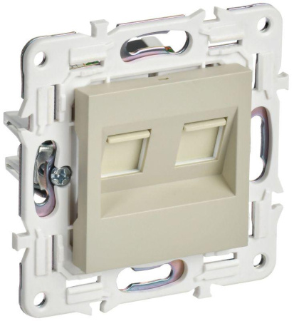 Розетка компьютерная двойн. RJ45 кат.6 SKANDY SK-K04B беж.  SK-K20-2-K10