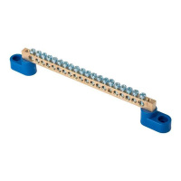 Шина нулевая N 6х9 20 отвер. латунь 2 син. угловых изолятора PROxima  sn0-2-63-20