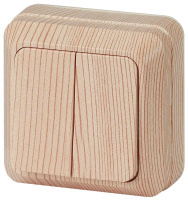 Выключатель 2-кл. ОП Quadro 10А IP20 2-104-11 250В сосна  Б0053763