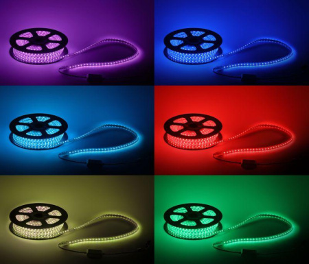 Лента светодиодная LS5050-14.4-60-220-RGB-IP67-20m разноцвет. (уп.20м)  Б0043097