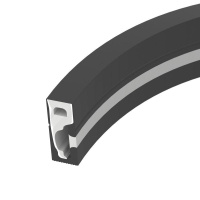 Профиль силиконовый WPH-FLEX-0616-SIDE-S9-5m FULL BLACK силикон (уп.5м)  045842