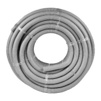 Труба гофрированная ПВХ d32мм с протяжкой сер. (уп.50м) Plast PROxima  tg-z-32