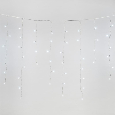 Гирлянда светодиодная "Бахрома" ULD-B20007-480/DTA/RC WHITE IP44 20м 480LED бел. с пультом провод прозр.  UL-00008559