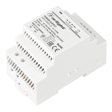 Блок питания ARV-DR60-24 24В 2.5А 60Вт IP20 DIN-рейка  031086