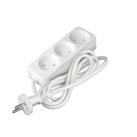 Удлинитель 3х1.5м без заземл. 10А IP20 2.2кВт ПВС  481S-1301