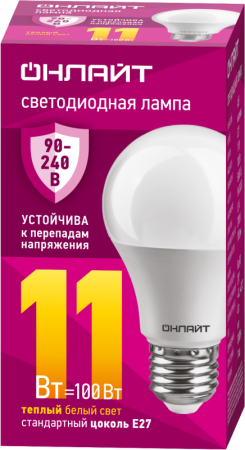 Лампа светодиодная 90 531 OLL-A55-11-230-2.7К-E27 PRO 90-240В  90531