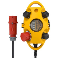 Комбинация розеток AirKRAFT 3хSCHUKO16А230В и 1хСЕЕ16А6ч5п400В с кабелем и вилкой СЕЕ32А IP44 черн./желт. Mennekes 94559GE