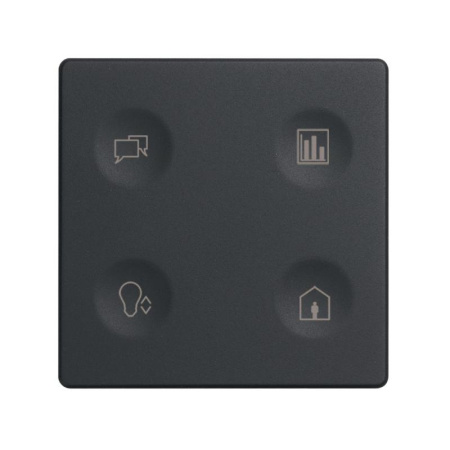 Выключатель сенсорный 4-кл. СП  82 Sense IP20 с тематич. маркир. Т2 графит  8000644-038