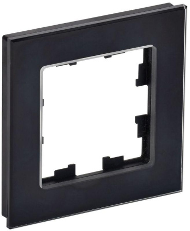 Рамка 1-м BRITE РУ-1-2-БрЧ стекло черн.  BR-M12-G-K02